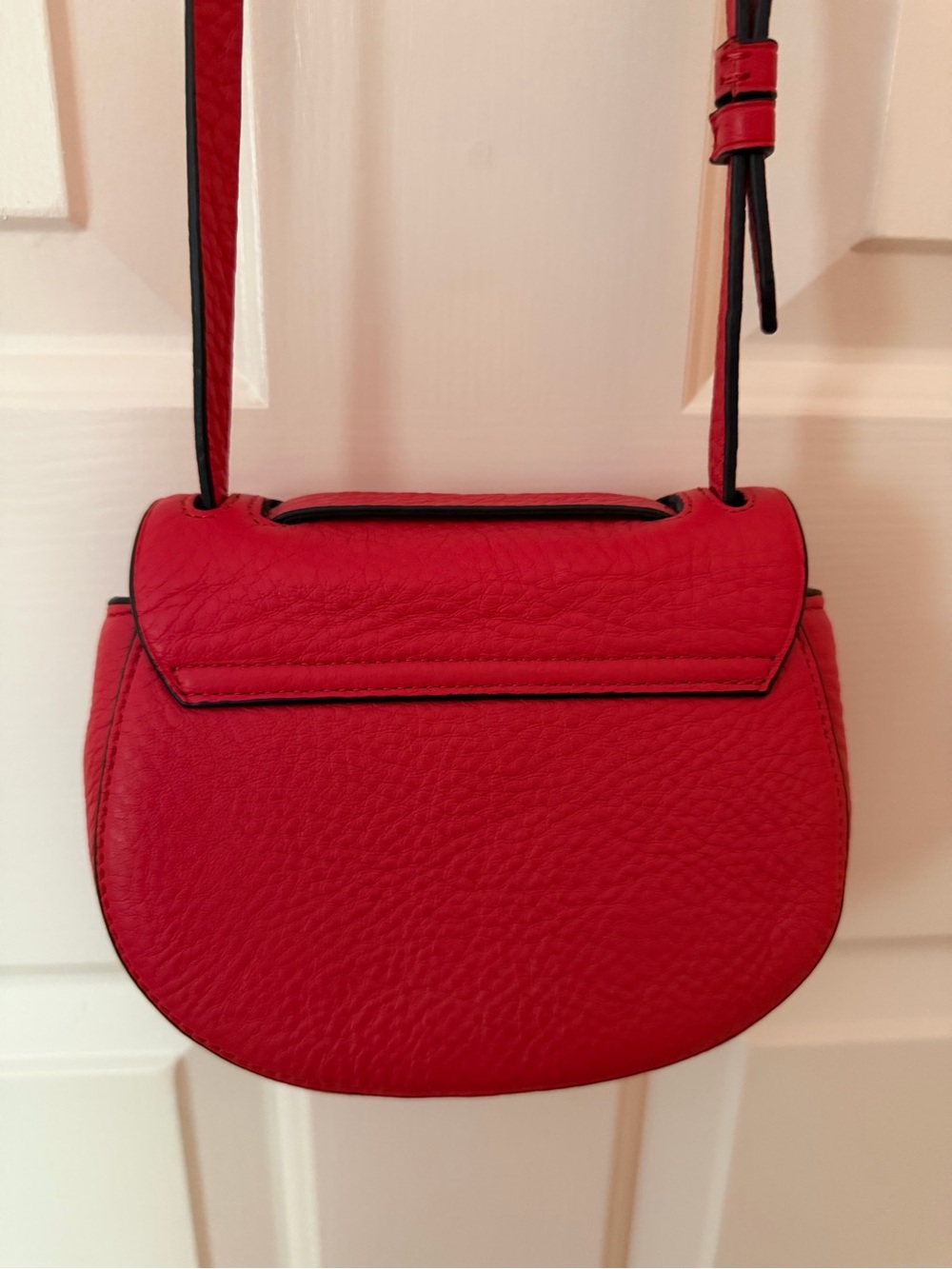 J Crew Red Leather Crossbody Bag with Brass Buckle - Picture 4 of 11